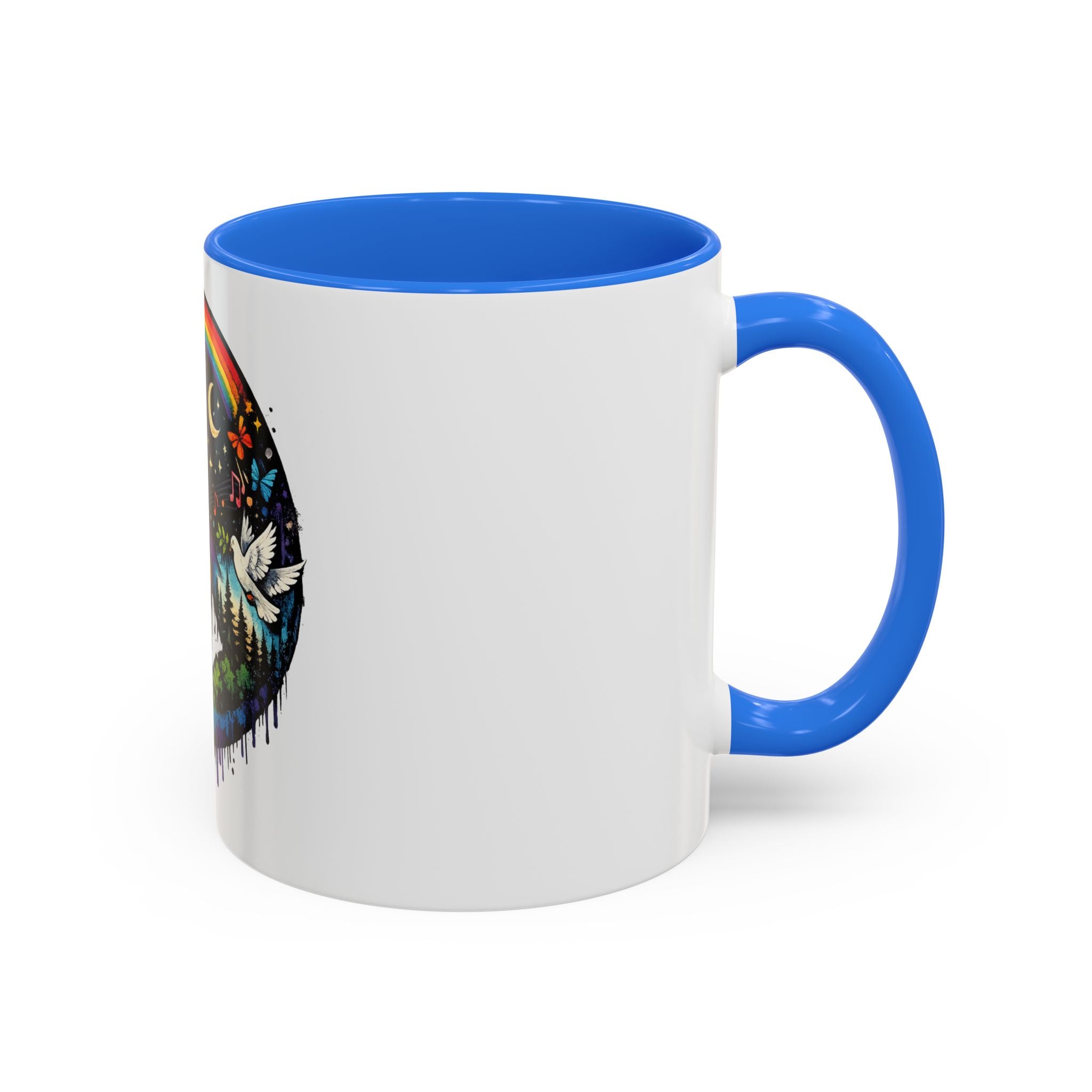 Peace & Empowerment Mug — Artistic Peace Sign & Raised Fist Strength Tribute