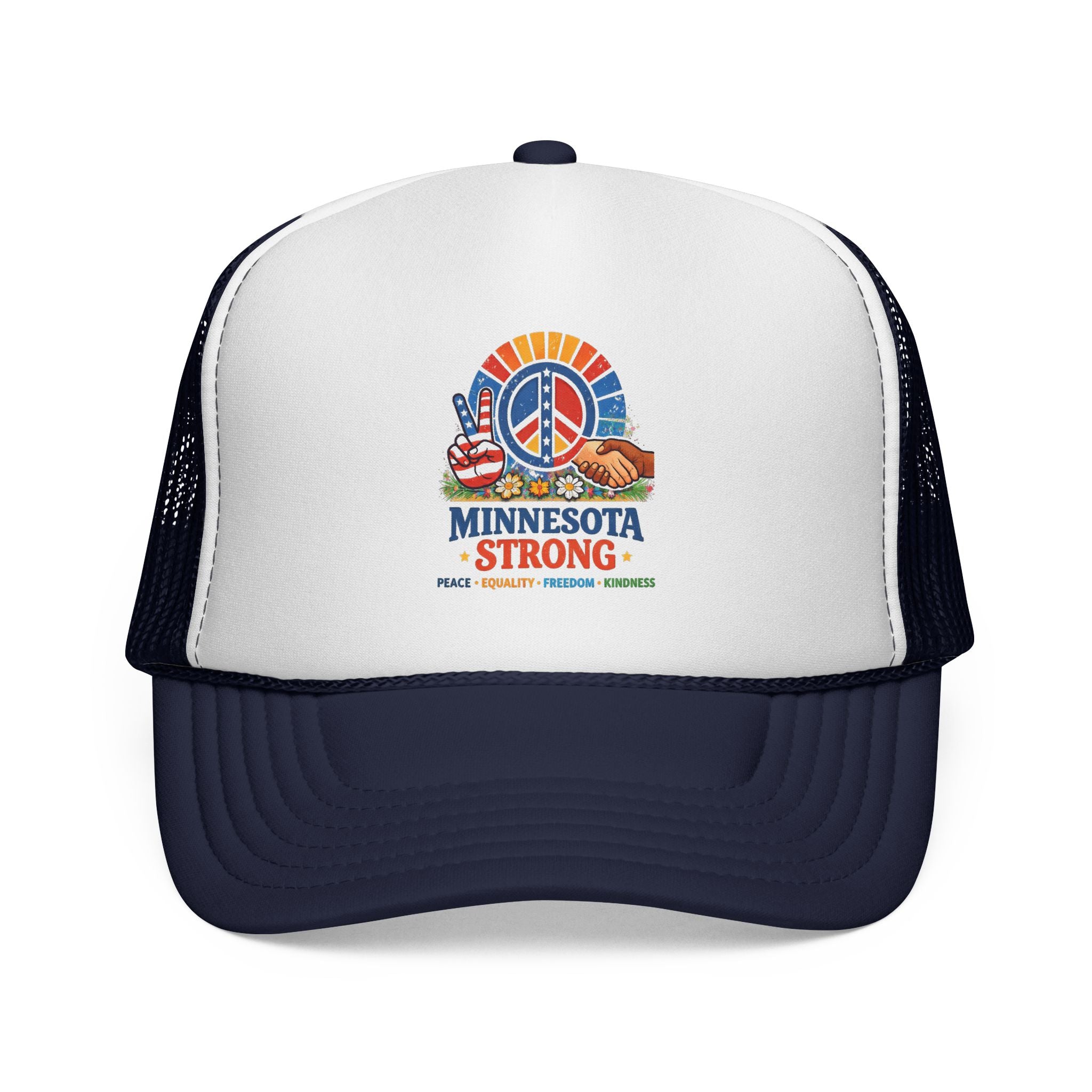 Minnesota Strong Trucker Cap – Peace, Pride & Resilience Retro Design - UNISEX FIT