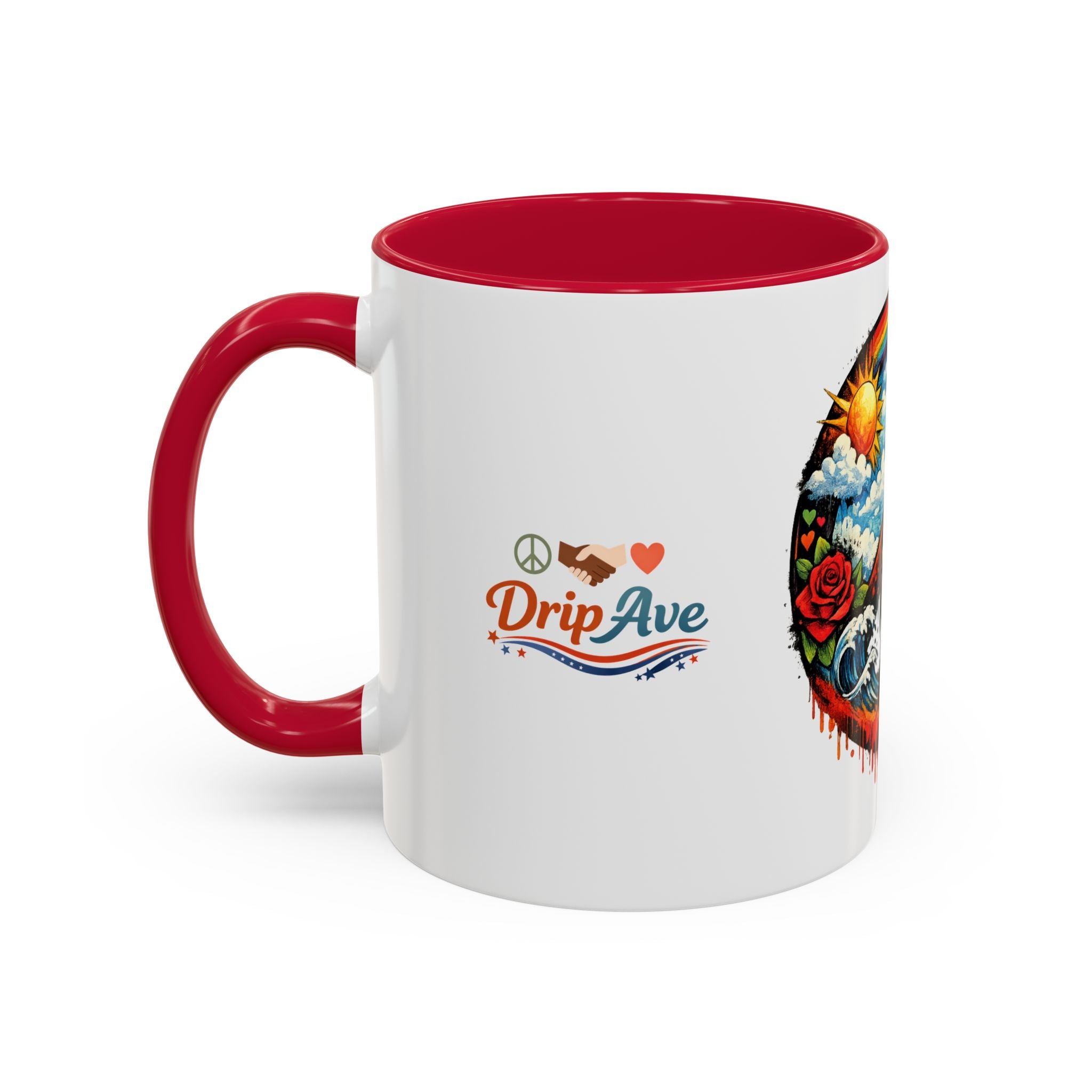 Peace & Empowerment Mug — Artistic Peace Sign & Raised Fist Strength Tribute