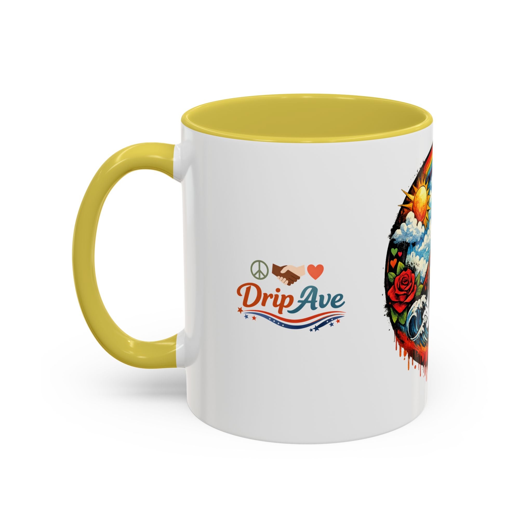 Peace & Empowerment Mug — Artistic Peace Sign & Raised Fist Strength Tribute