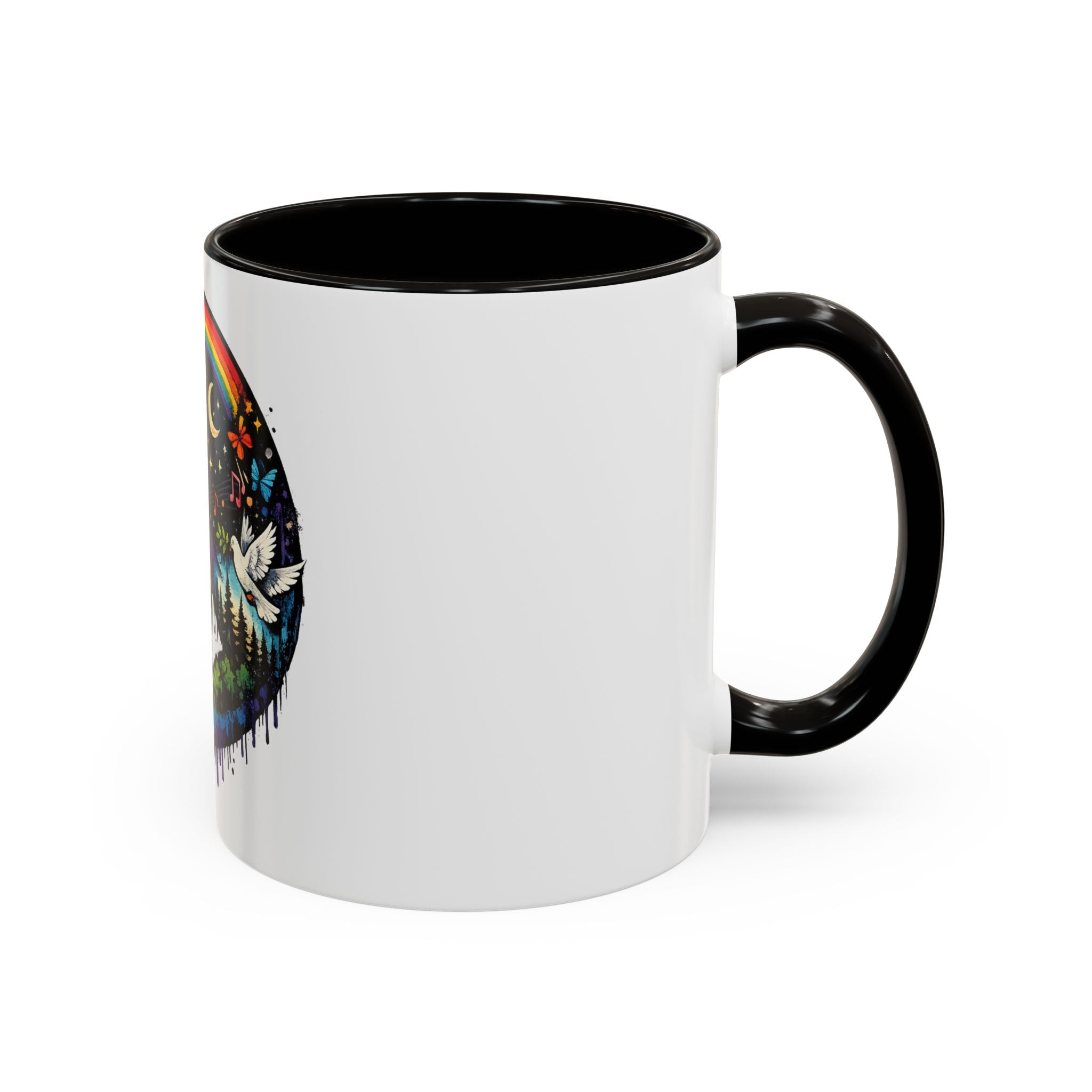 Peace & Empowerment Mug — Artistic Peace Sign & Raised Fist Strength Tribute