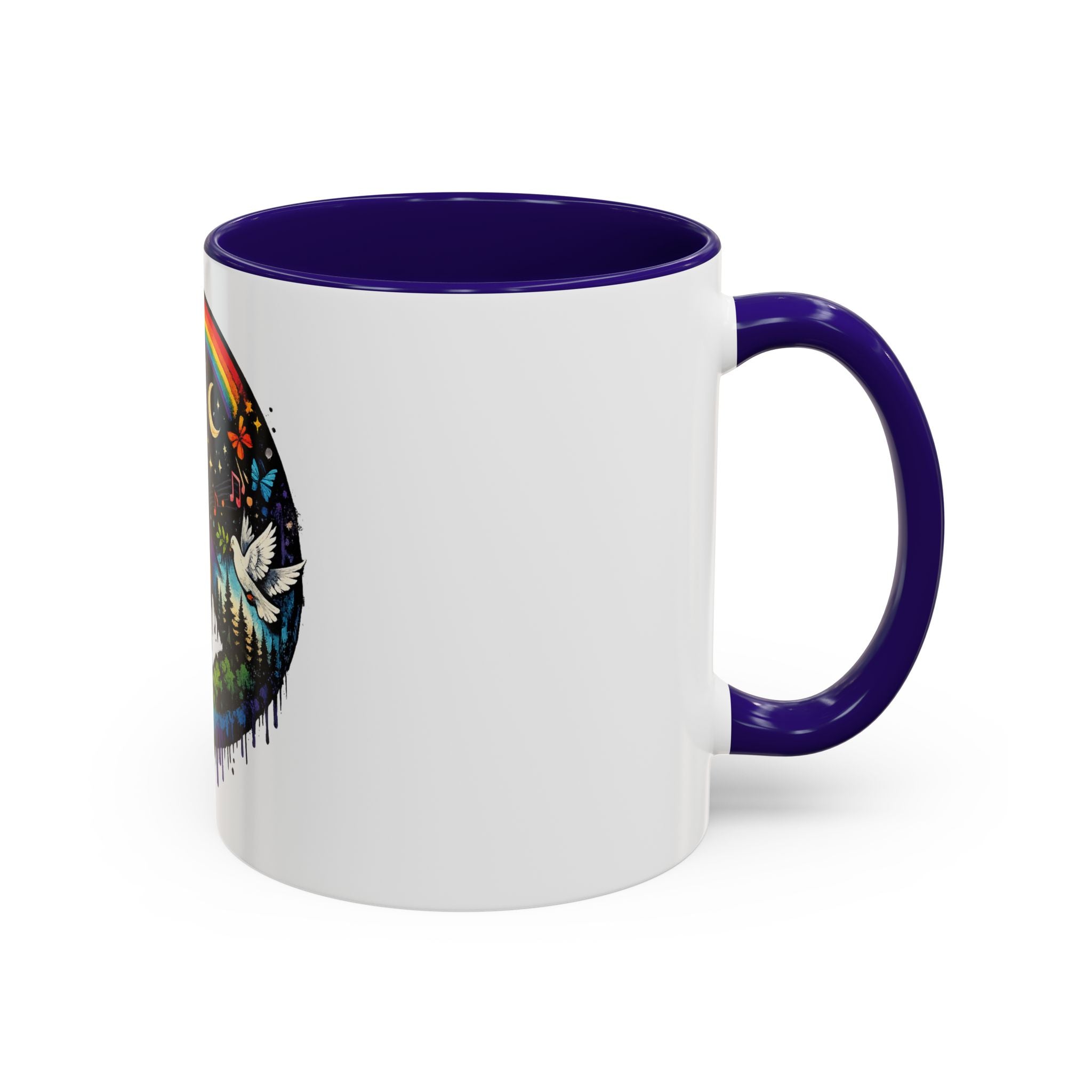Peace & Empowerment Mug — Artistic Peace Sign & Raised Fist Strength Tribute