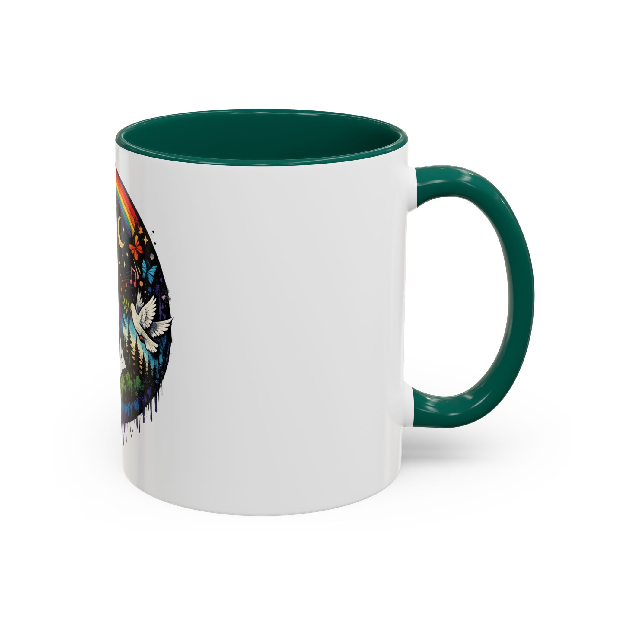 Peace & Empowerment Mug — Artistic Peace Sign & Raised Fist Strength Tribute
