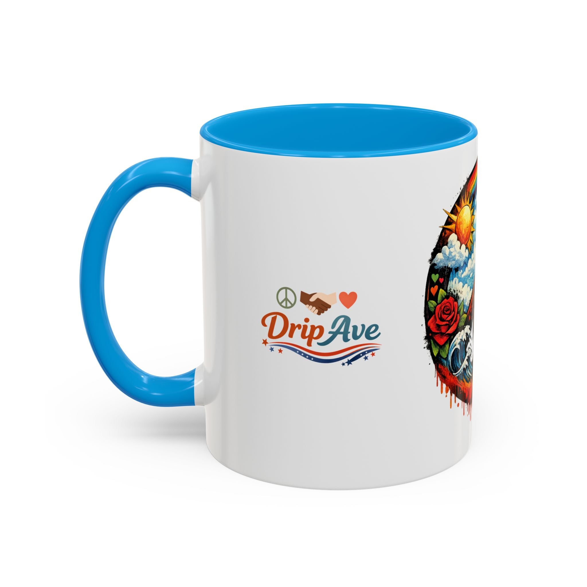 Peace & Empowerment Mug — Artistic Peace Sign & Raised Fist Strength Tribute