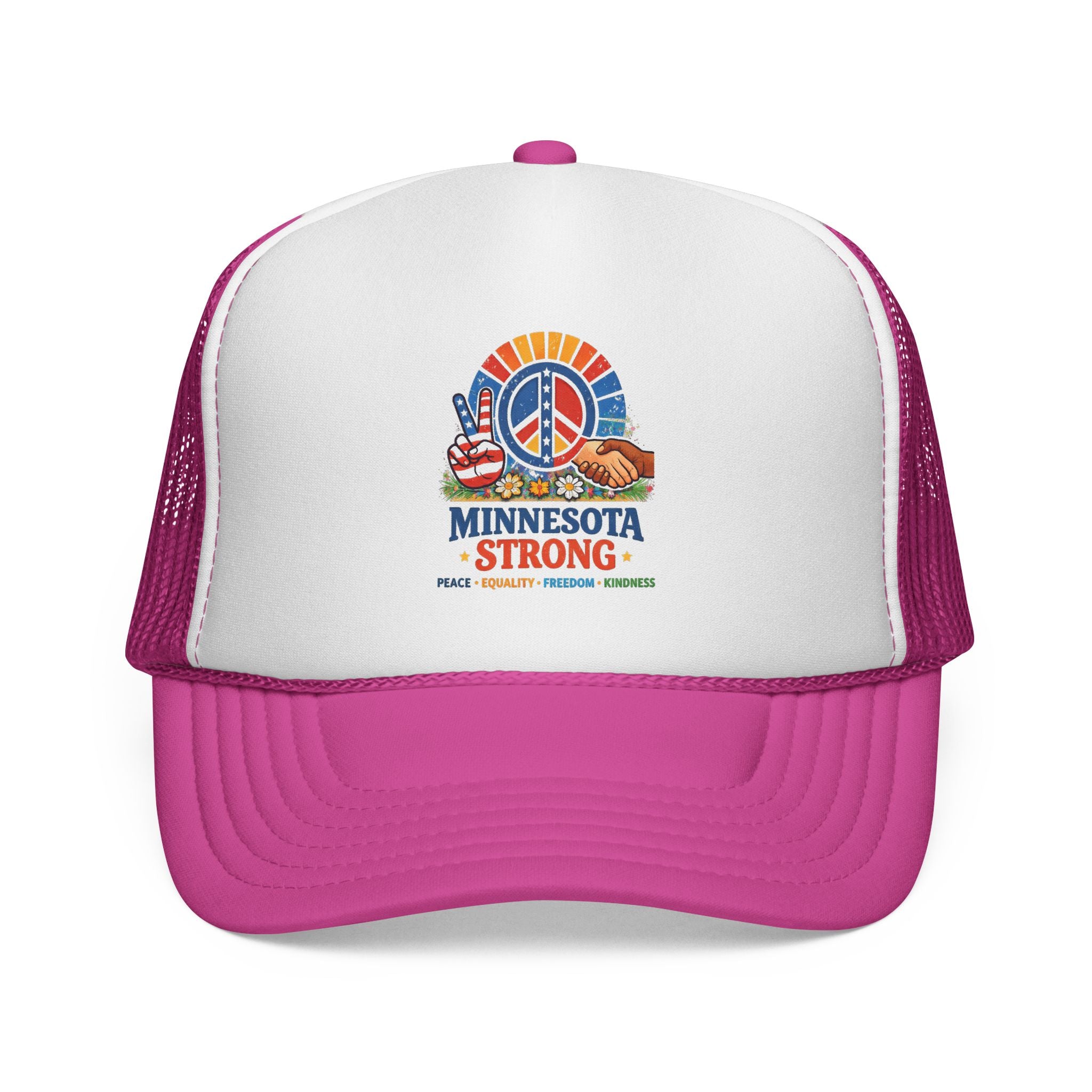 Minnesota Strong Trucker Cap – Peace, Pride & Resilience Retro Design - UNISEX FIT