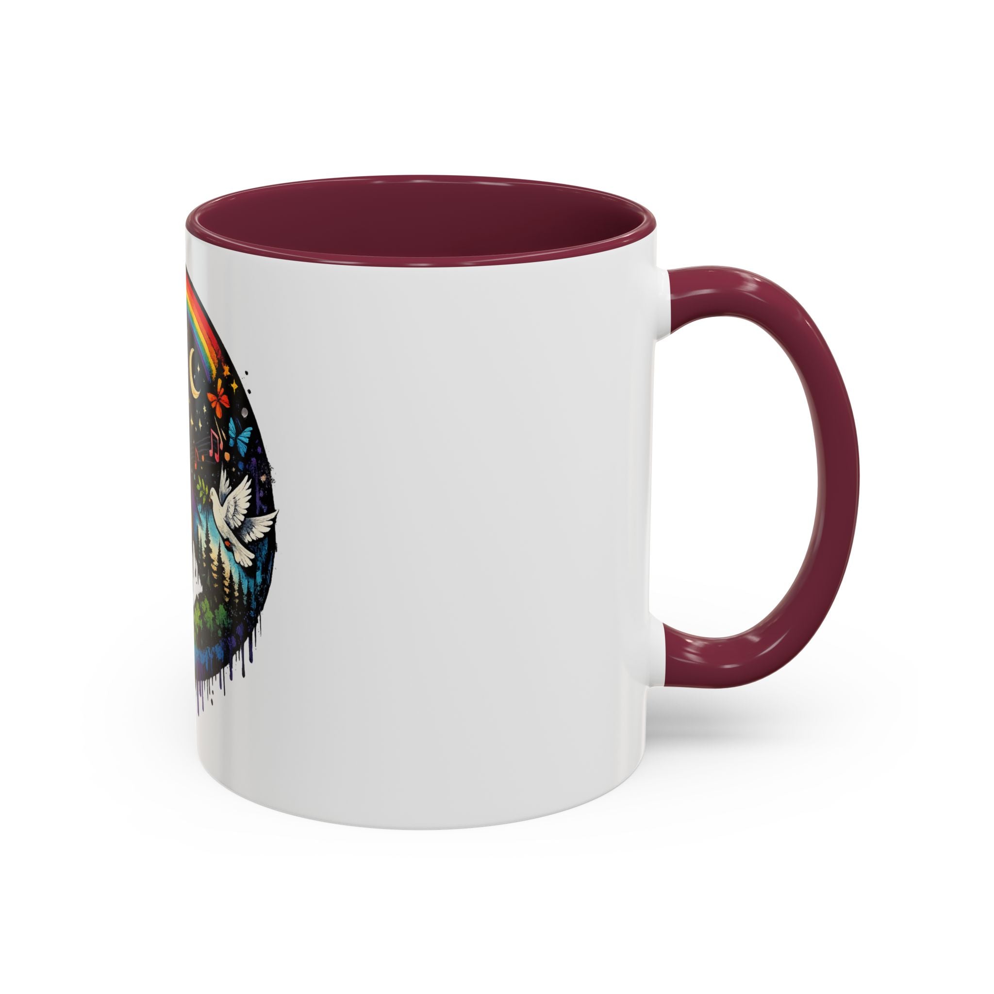 Peace & Empowerment Mug — Artistic Peace Sign & Raised Fist Strength Tribute