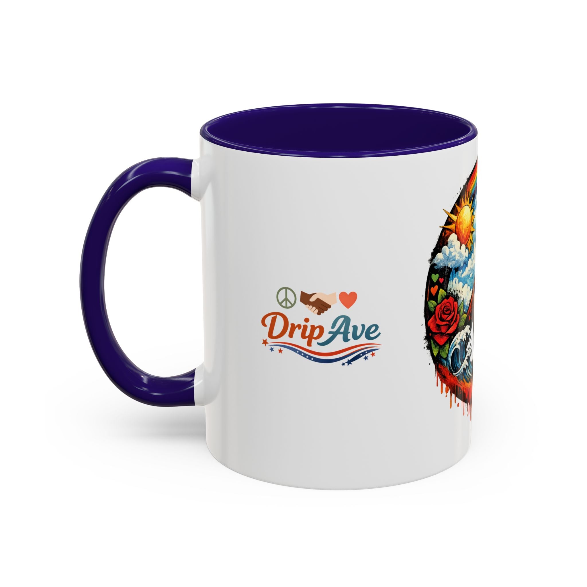 Peace & Empowerment Mug — Artistic Peace Sign & Raised Fist Strength Tribute