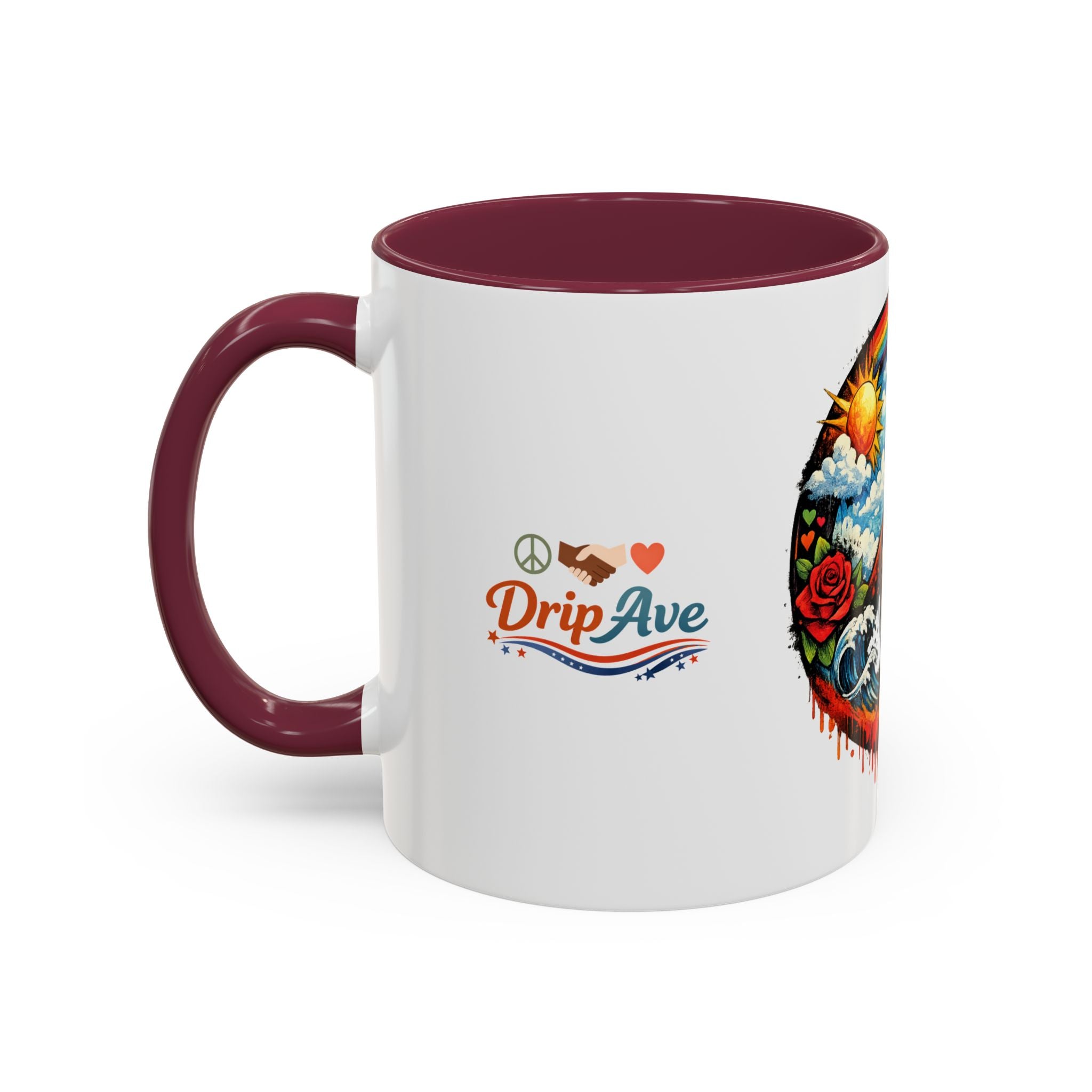 Peace & Empowerment Mug — Artistic Peace Sign & Raised Fist Strength Tribute