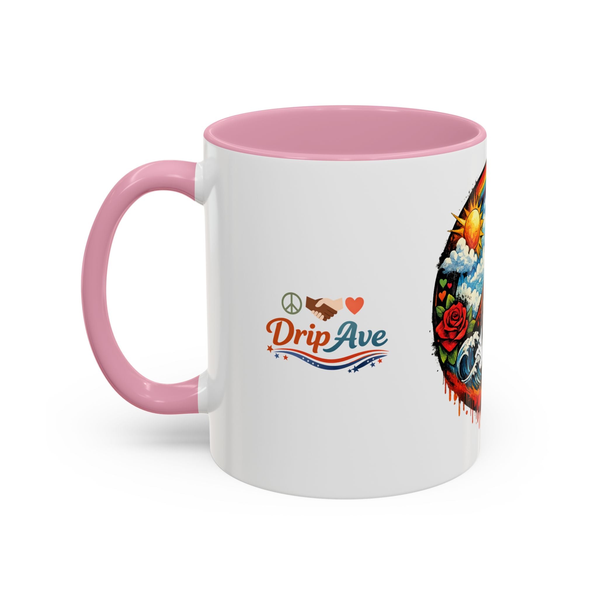 Peace & Empowerment Mug — Artistic Peace Sign & Raised Fist Strength Tribute