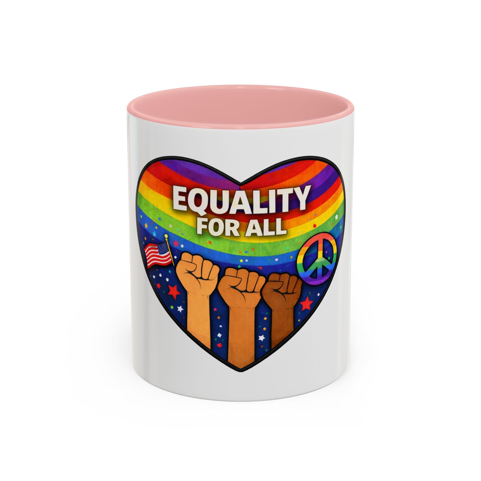 Equality for All Empowerment Mug — Peace, Equality & Unity Raised Fist Tribute