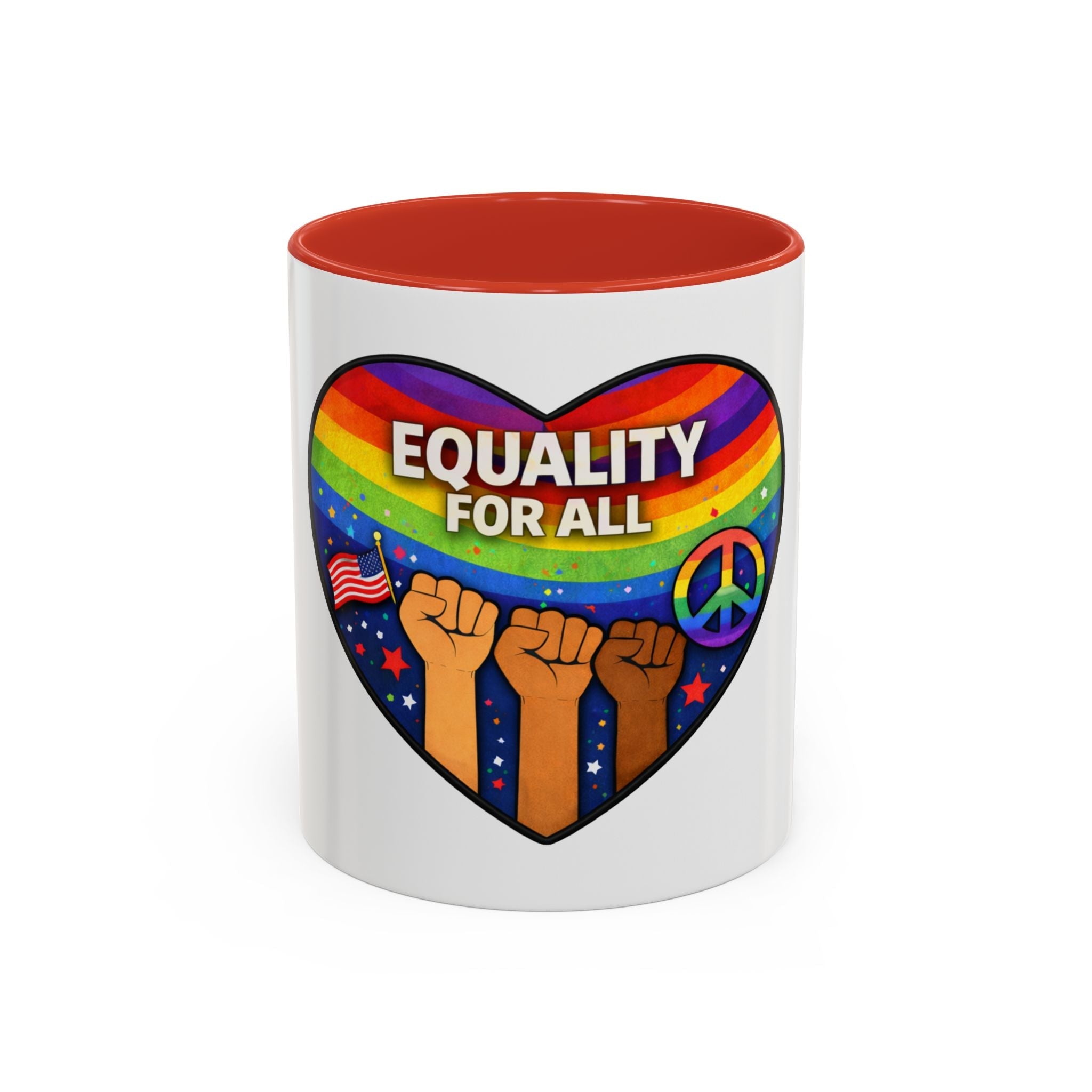Equality for All Empowerment Mug — Peace, Equality & Unity Raised Fist Tribute