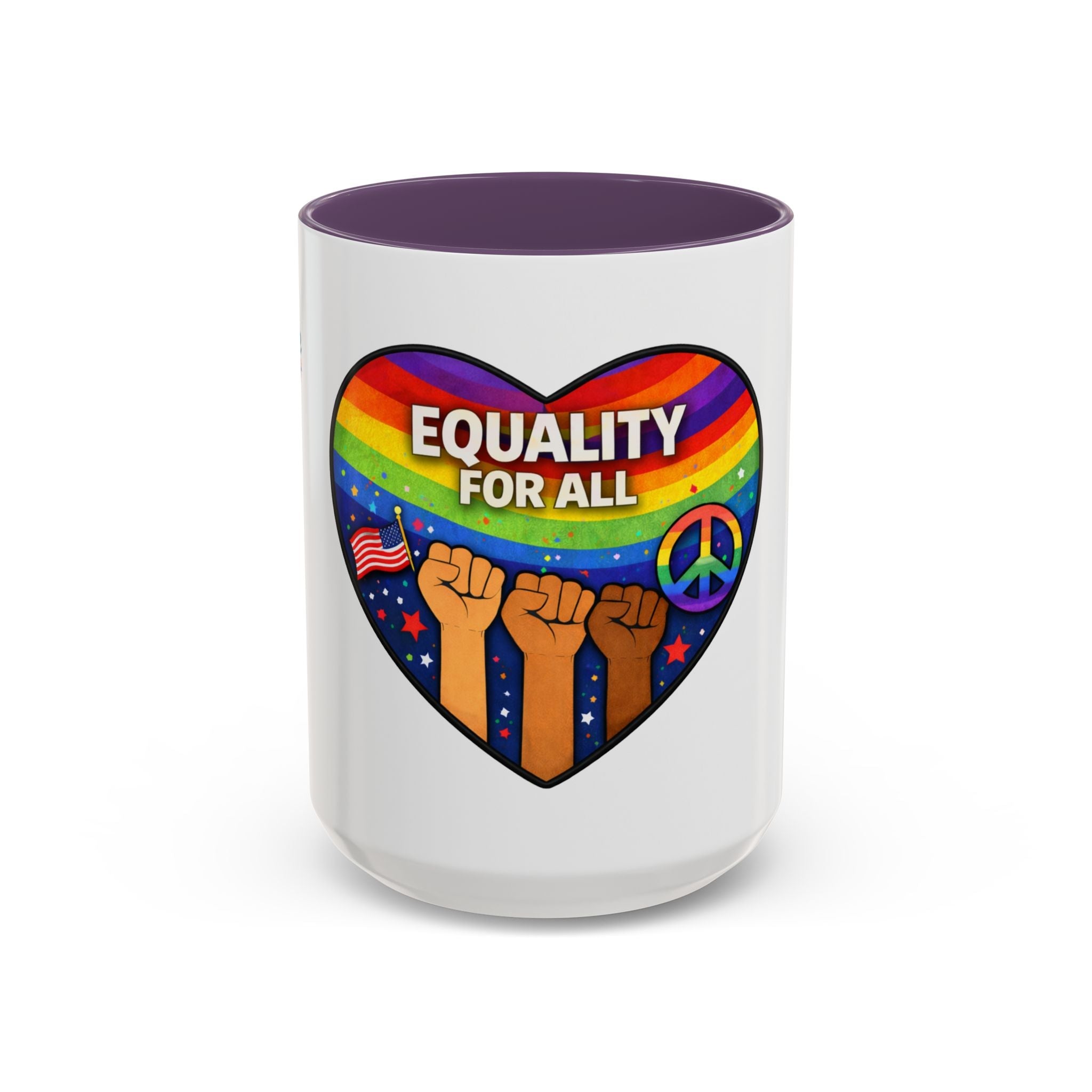 Equality for All Empowerment Mug — Peace, Equality & Unity Raised Fist Tribute