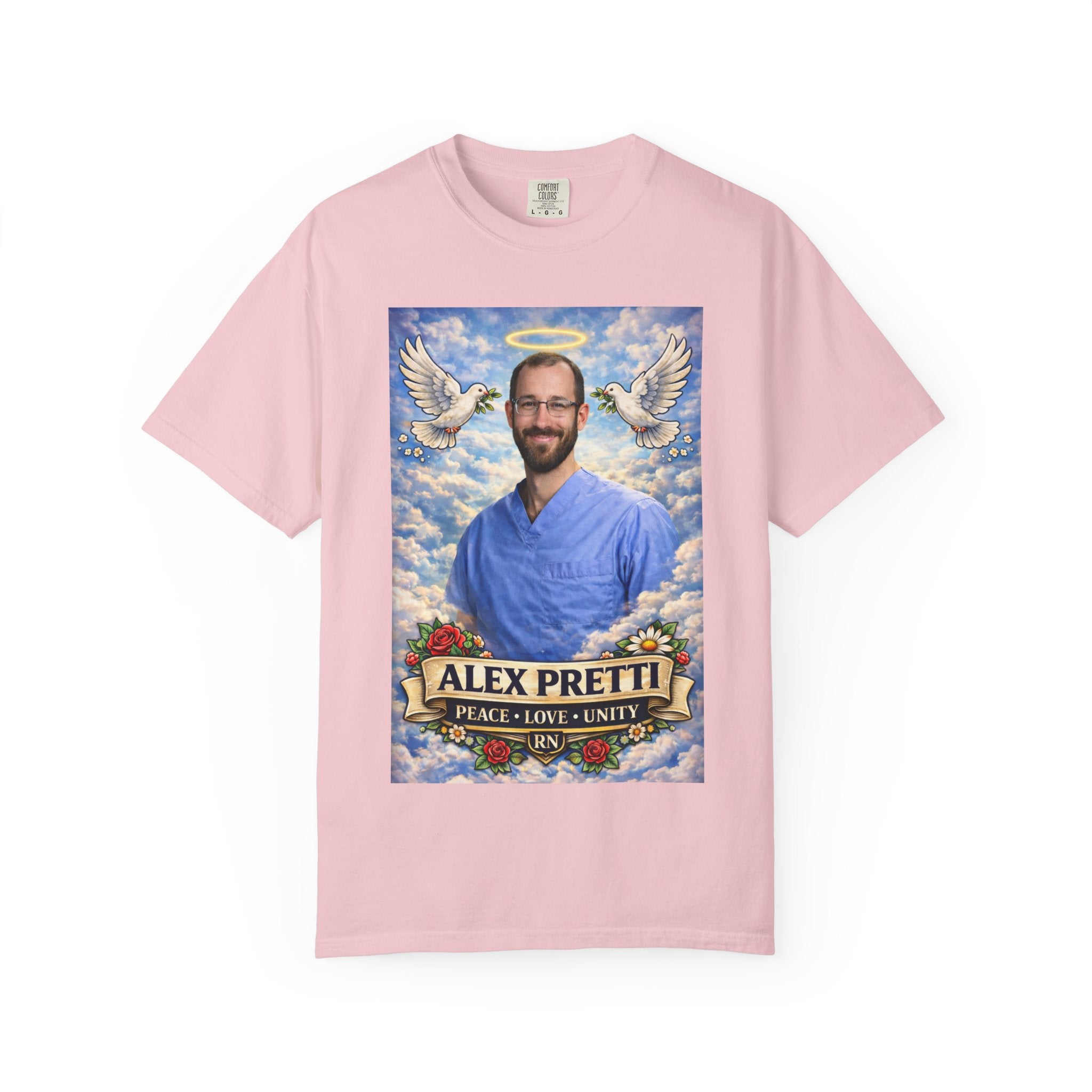 Renee Good & Alex Pretti Memorial Unisex T-Shirt — Peace, Love & Justice Double-Sided Tribute Shirt