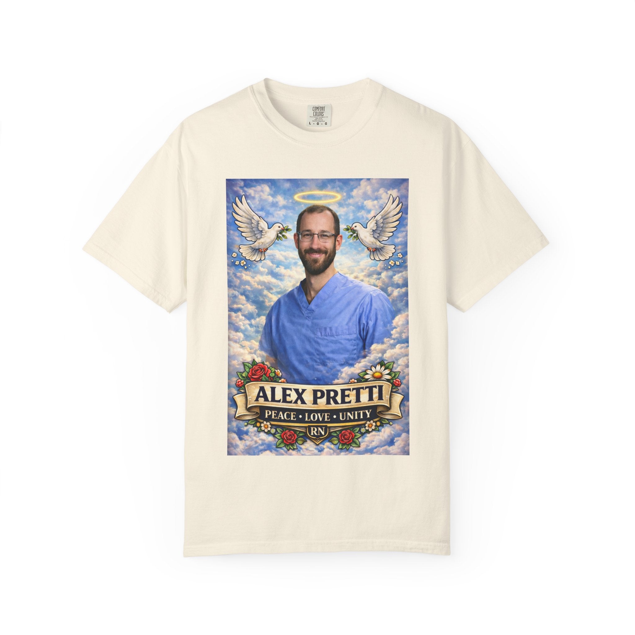 Renee Good & Alex Pretti Memorial Unisex T-Shirt — Peace, Love & Justice Double-Sided Tribute Shirt