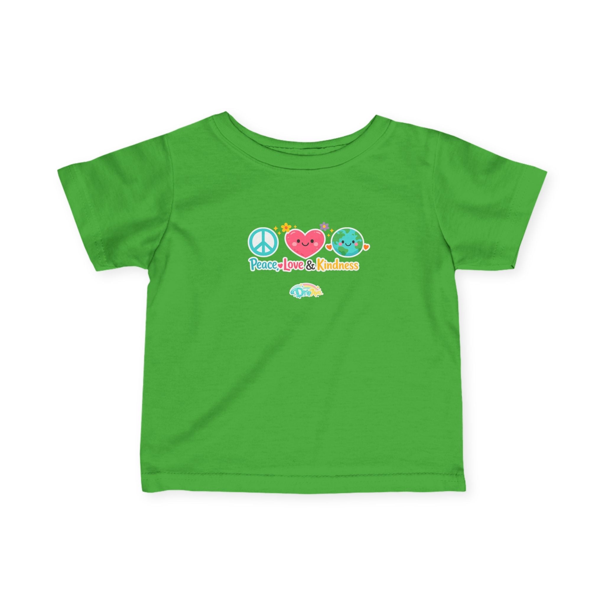 Infant Tee — "Peace • Love & Kindness" Cute Baby Graphic