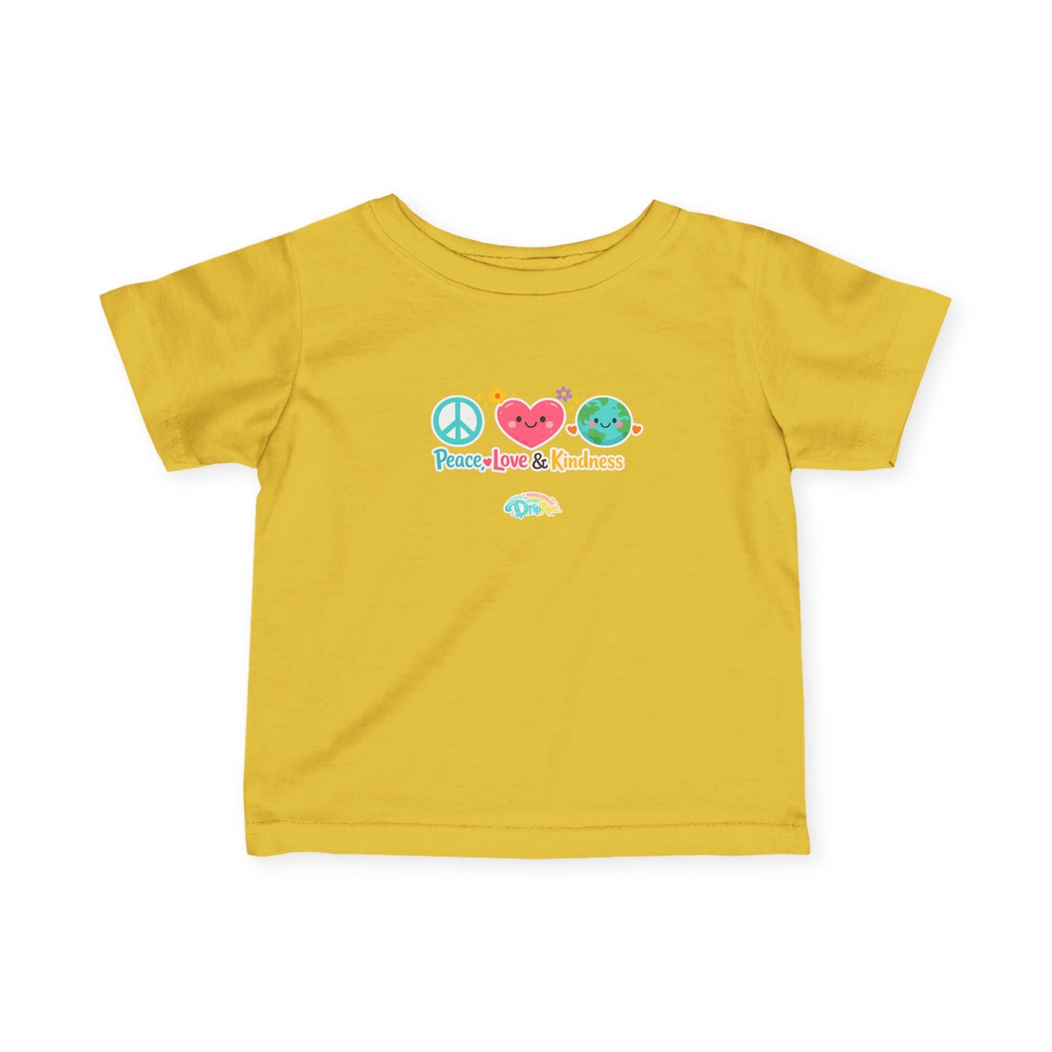 Infant Tee — "Peace • Love & Kindness" Cute Baby Graphic