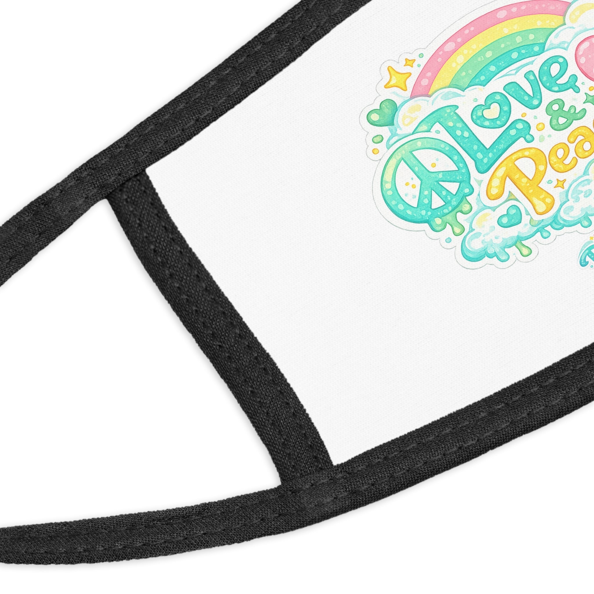 Kids "Love & Peace" Face Mask — Cute Rainbow Heart Design