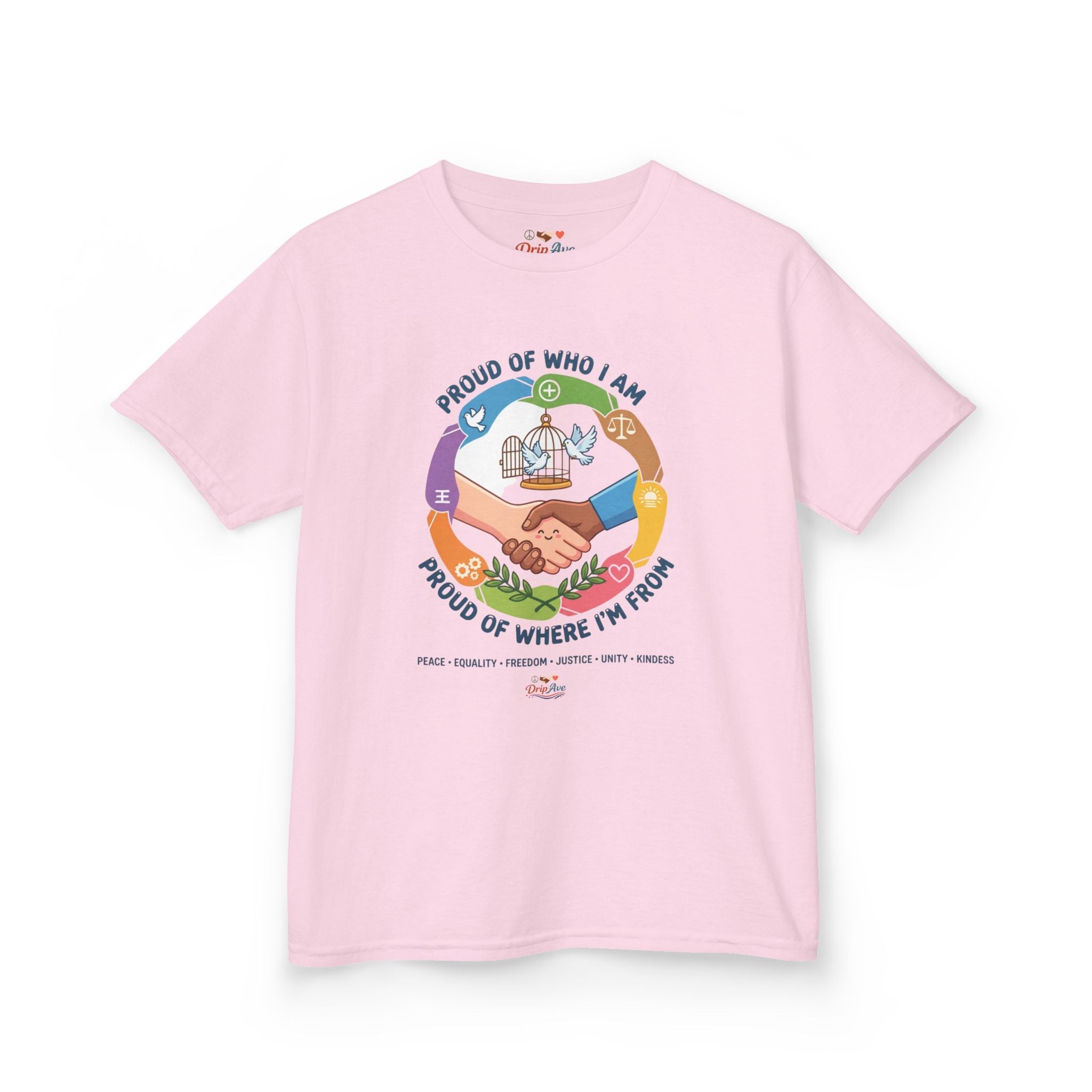 Kids Pride Unity T-Shirt — "Proud of Who I Am, Proud of Where I’m From"
