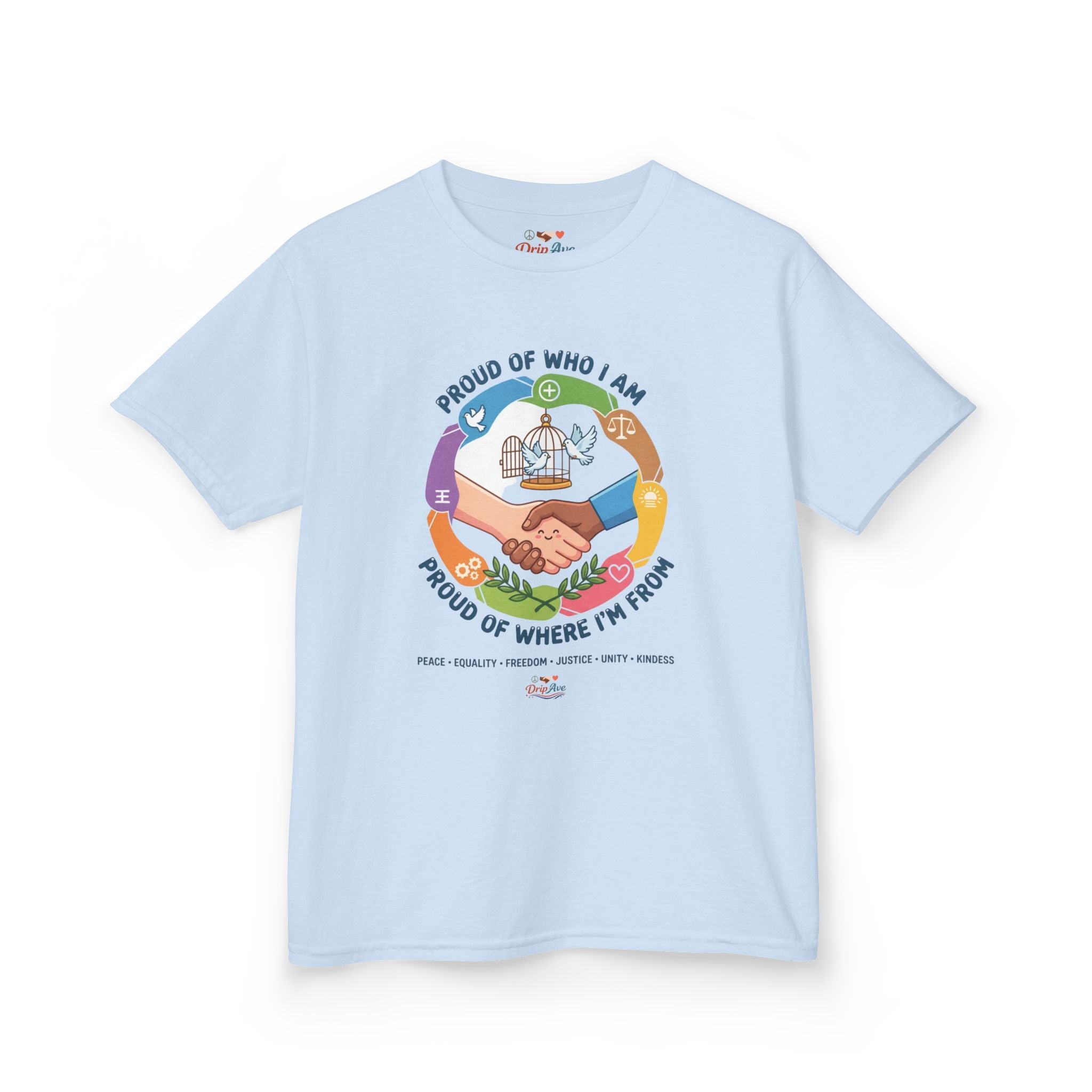 Kids Pride Unity T-Shirt — "Proud of Who I Am, Proud of Where I’m From"