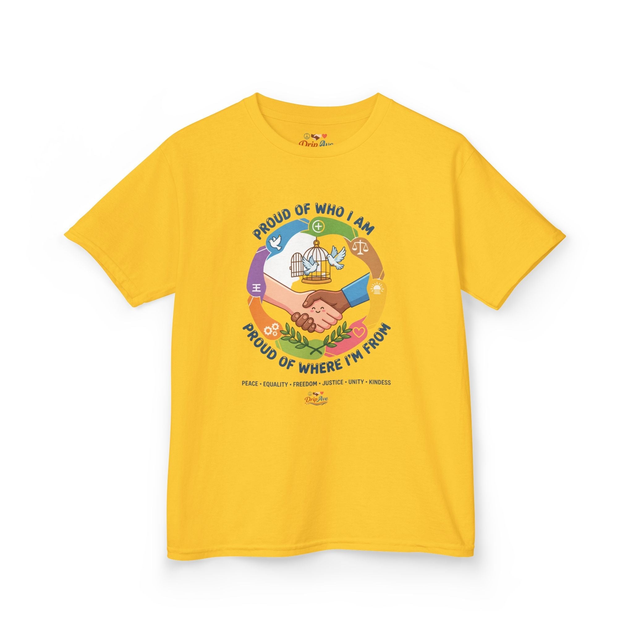 Kids Pride Unity T-Shirt — "Proud of Who I Am, Proud of Where I’m From"