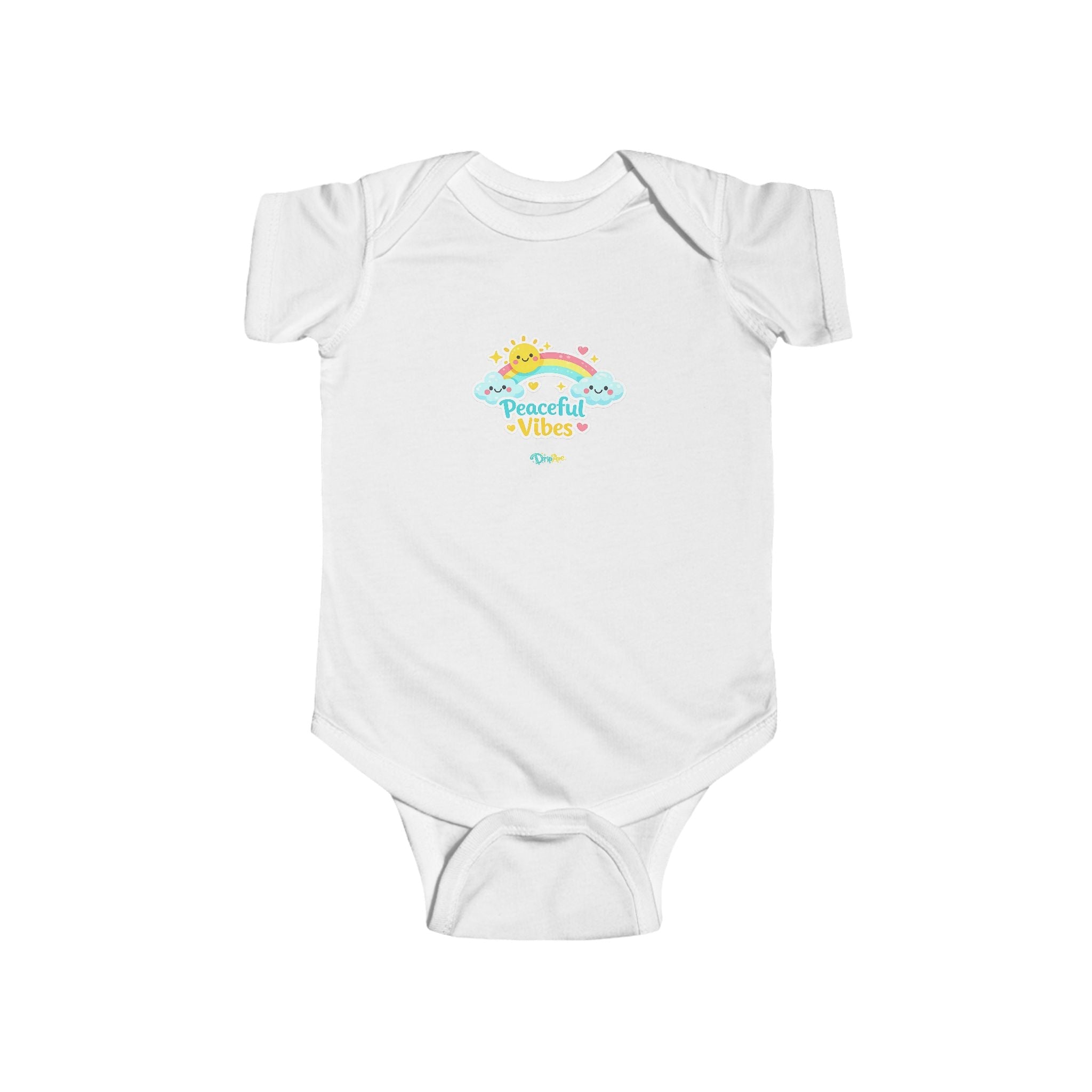 Peaceful Vibes Infant Bodysuit — Cute Sun & Rainbow Newborn Onesie