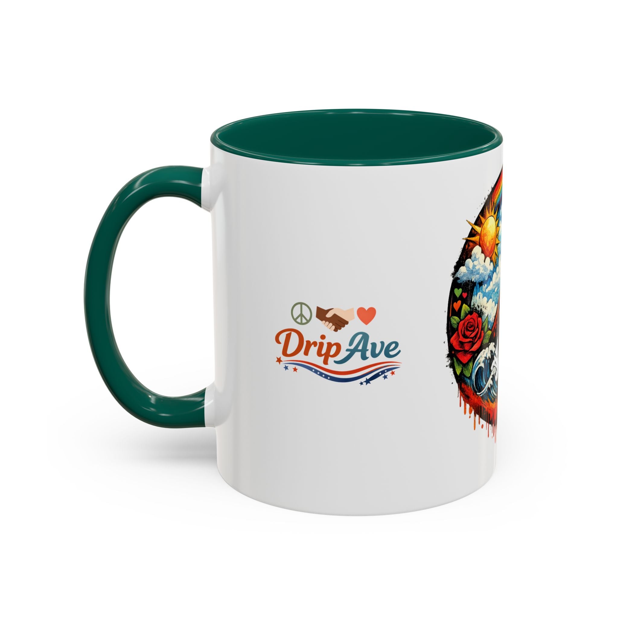 Peace & Empowerment Mug — Artistic Peace Sign & Raised Fist Strength Tribute