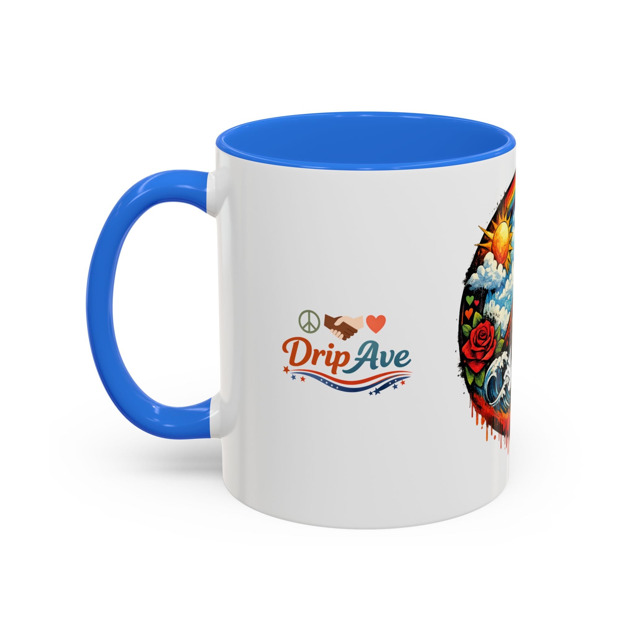 Peace & Empowerment Mug — Artistic Peace Sign & Raised Fist Strength Tribute