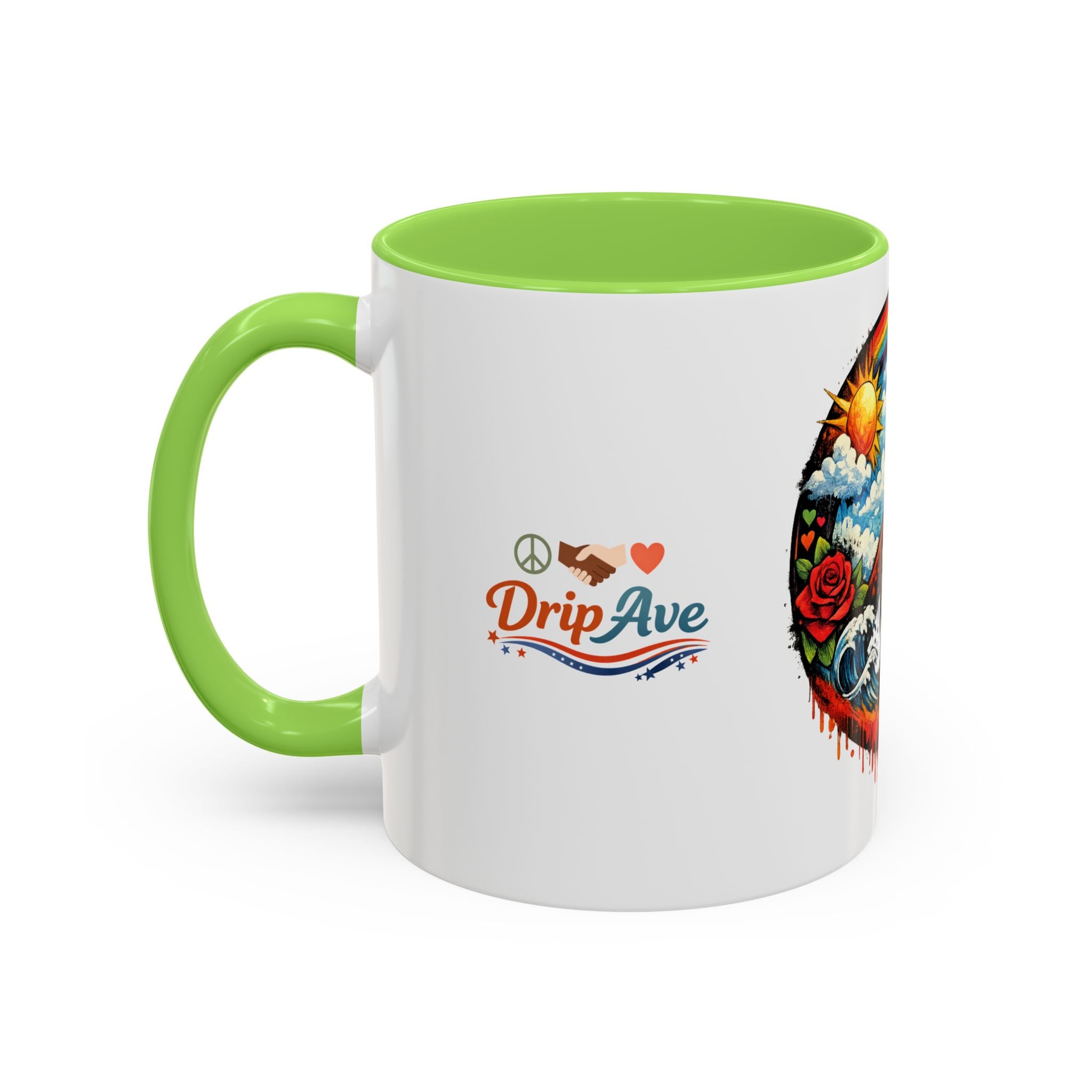 Peace & Empowerment Mug — Artistic Peace Sign & Raised Fist Strength Tribute