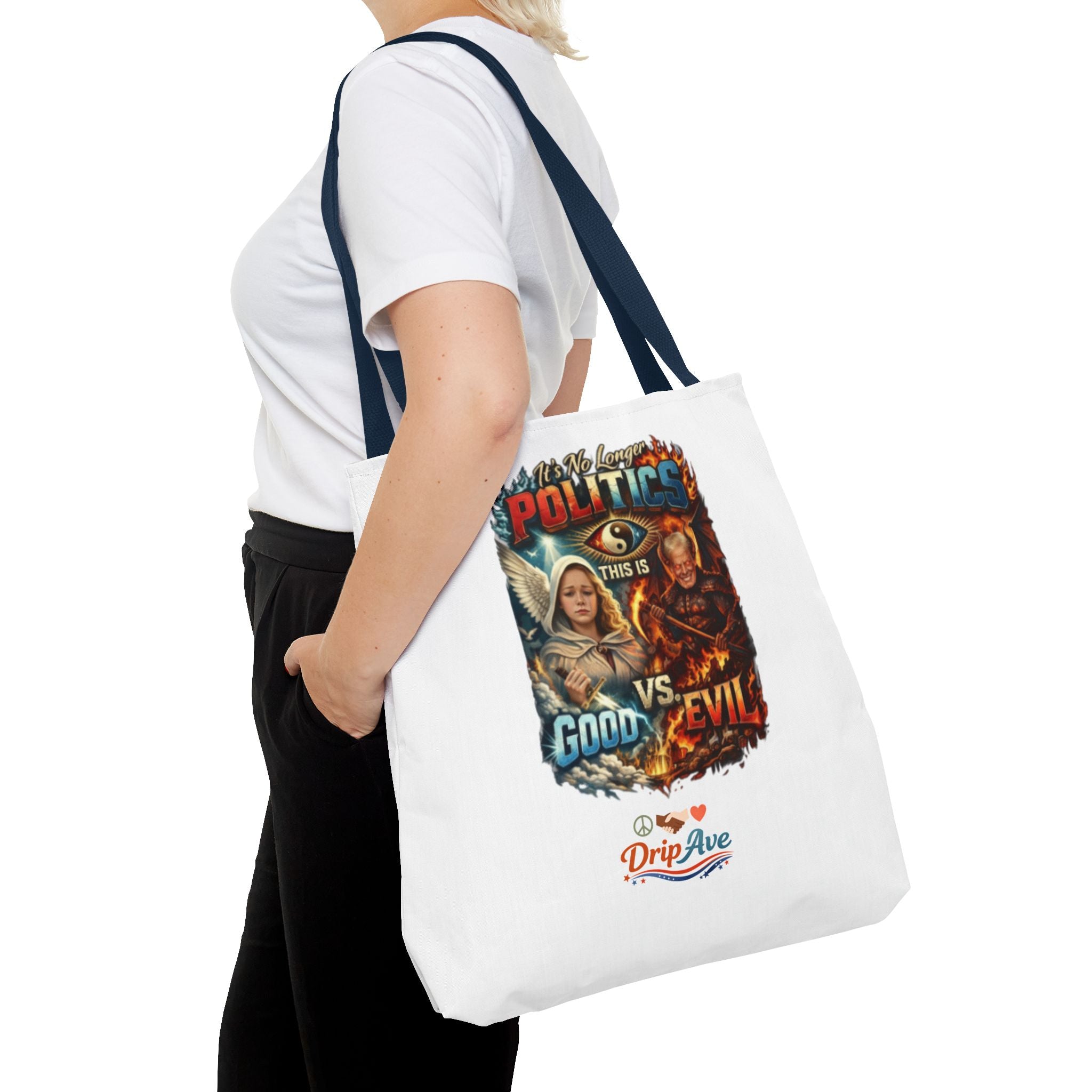 It's No Longer Politics Tote Bag — Peace, Strength & Purpose Double-Sided Empowerment Bag