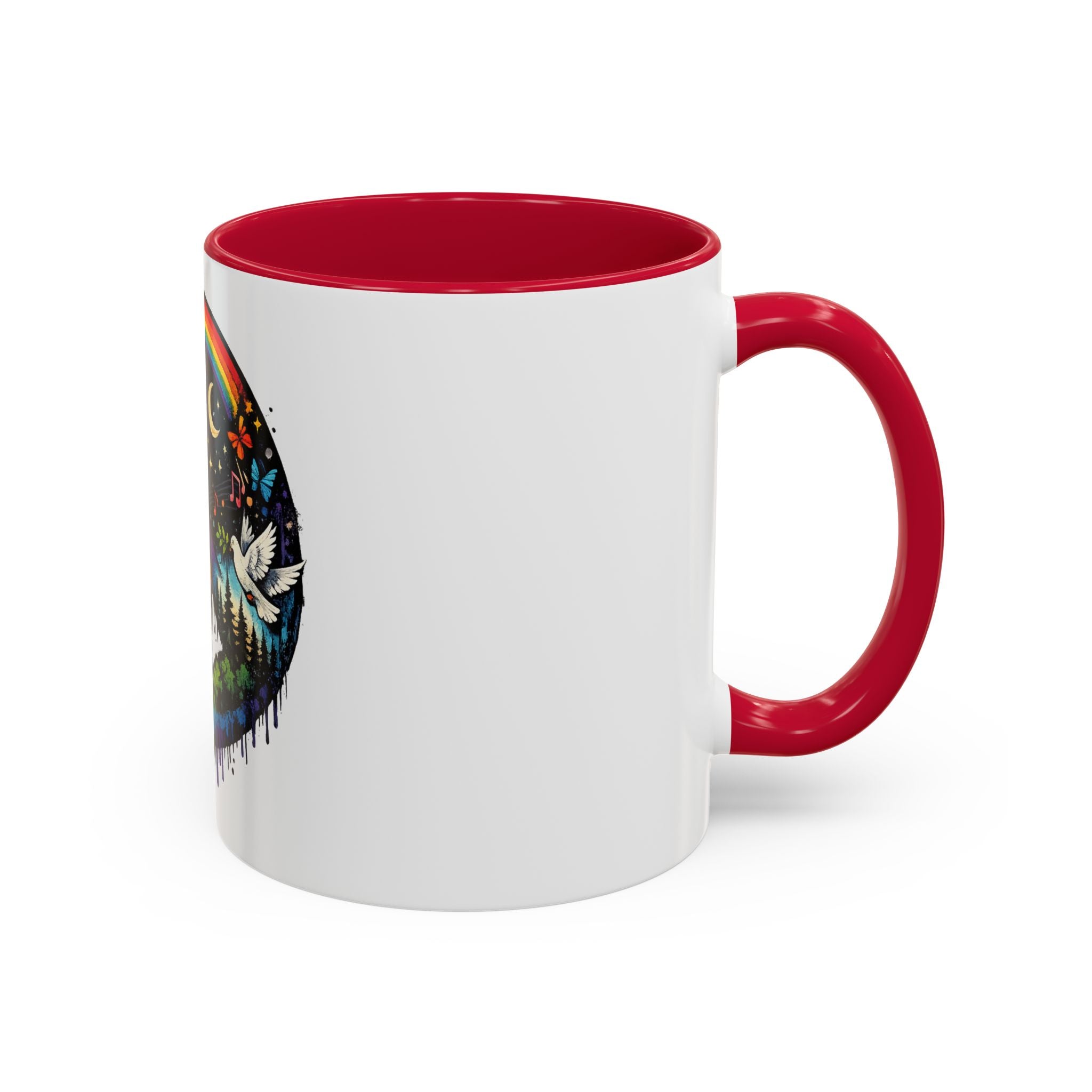 Peace & Empowerment Mug — Artistic Peace Sign & Raised Fist Strength Tribute